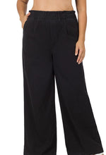 Load image into Gallery viewer, Curvy Paperbag Wide Leg Pants {stonewashed black}
