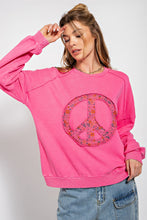 Load image into Gallery viewer, Peace Sign Pullover {hot pink}