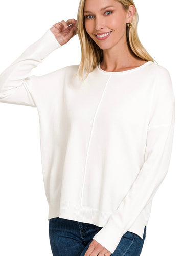 Fall In Line Sweater Crew {ivory}