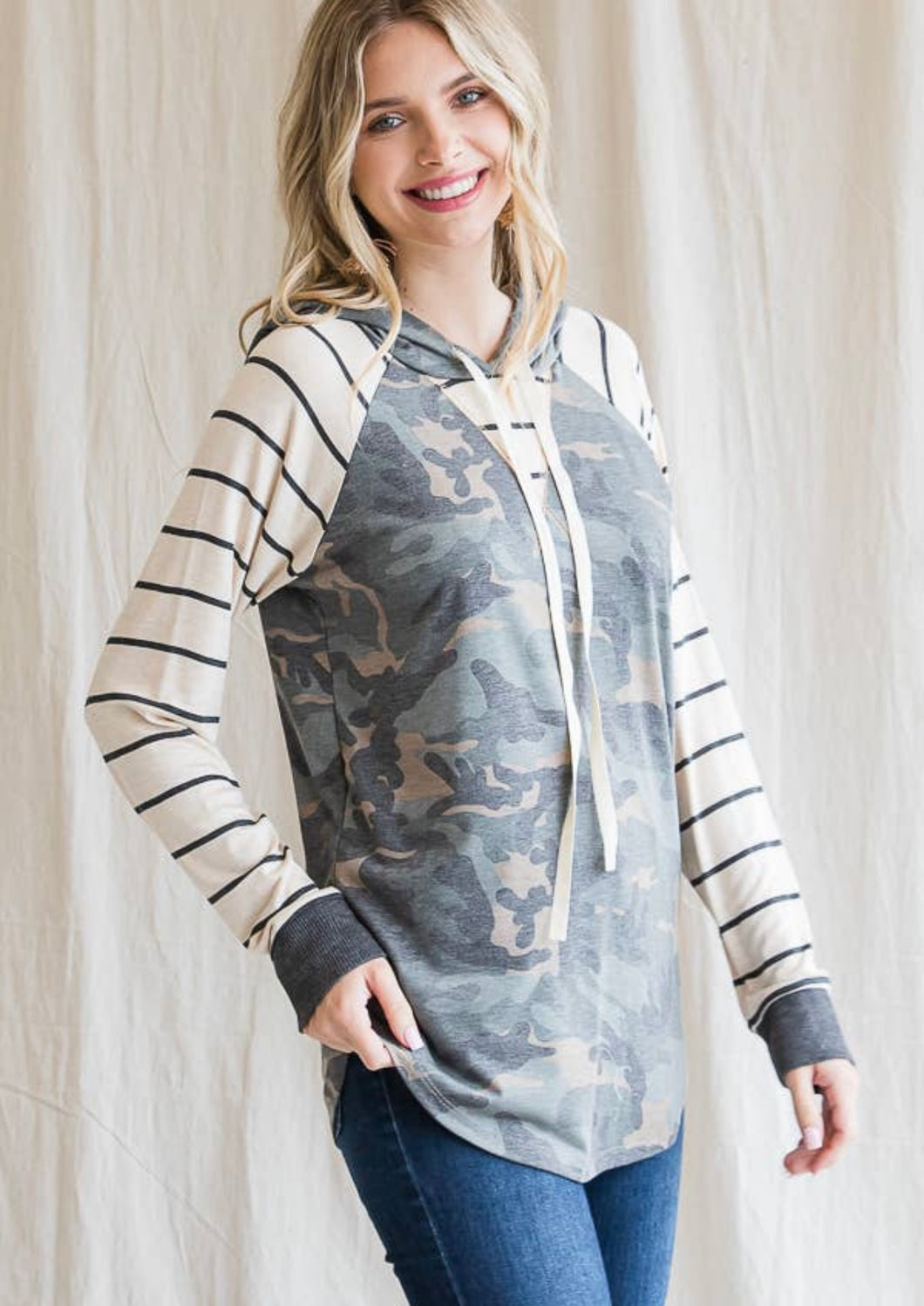 Get It Right Hooded Camouflage Top