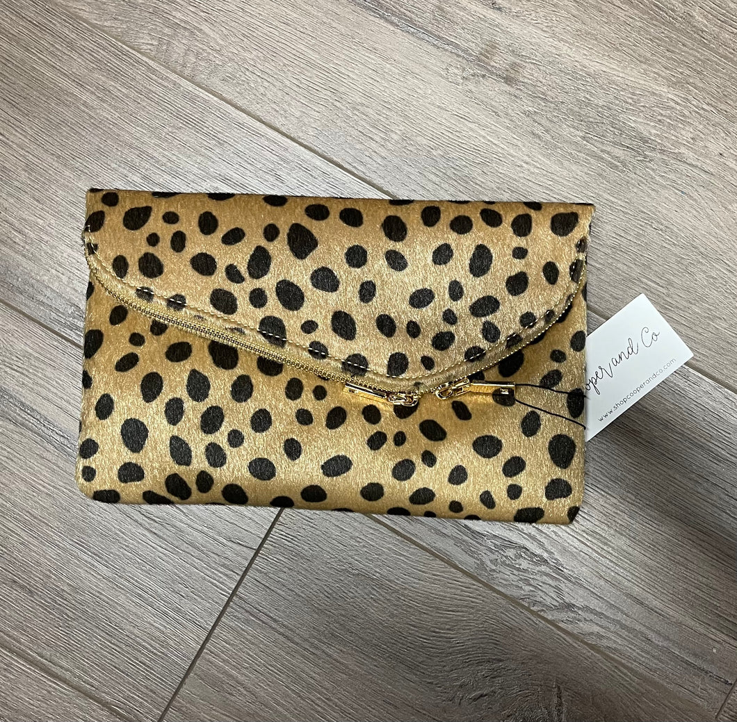 Leopard Envelope Clutch and Crossbody