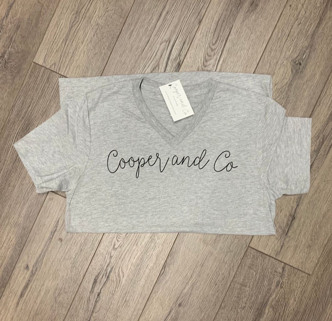 Cooper and Co Logo Tee Gray Script